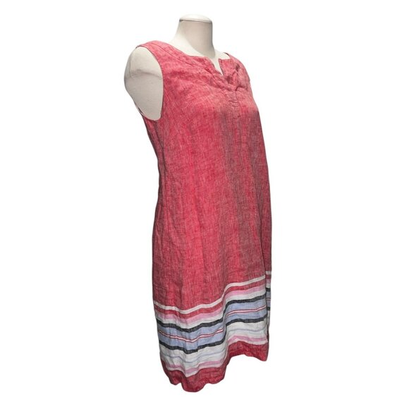Talbots Linen Shift Dress Seaside Stripe Sleeveless Sz 10 (Medium) Womens Red - Picture 15 of 15